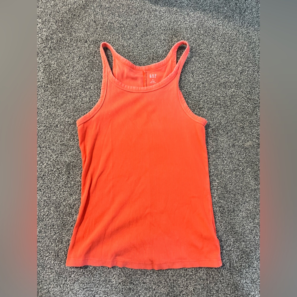 Gap Women’s Ribbed Halter Tank in New Dark Orange Size Small